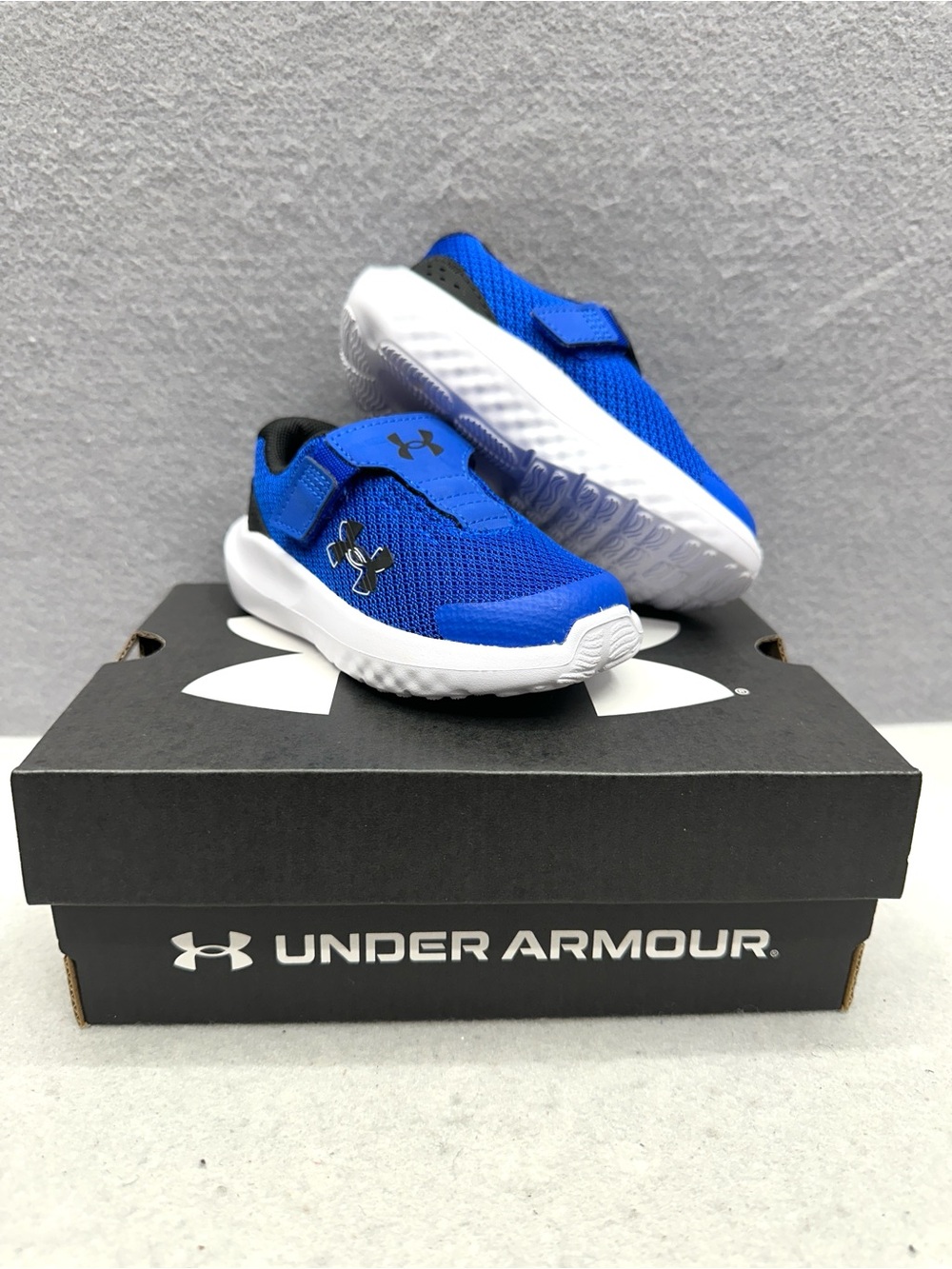 Under Armour Athletic Shoe Toddler 6K Hook & Loop Mesh Sneakers Blue Breathable